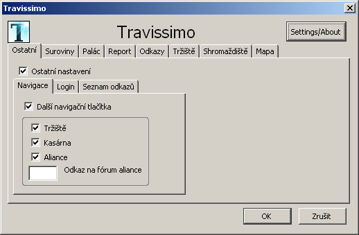 Travissimo settings